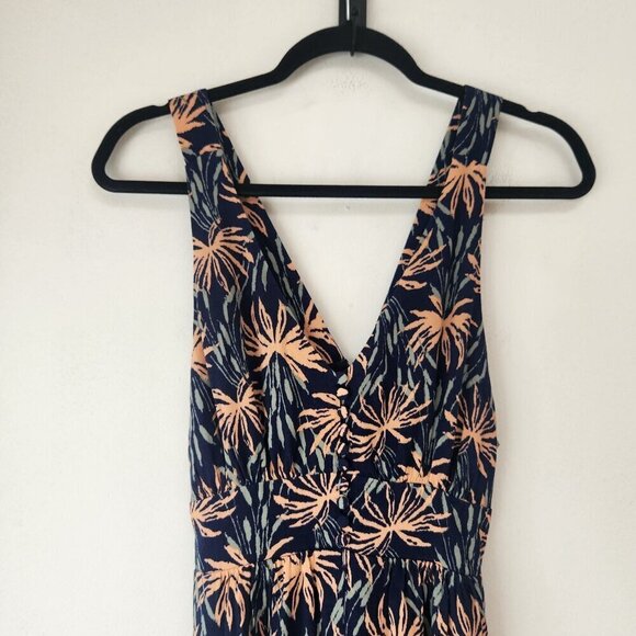 Madewell V-Neck Wide-Leg Jumpsuit Oasis Palms Print Summer Onepiece Size 00 - Picture 3 of 10